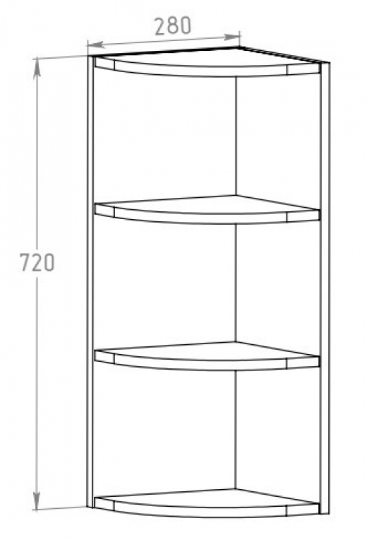 Шкаф торцевой угловой 280