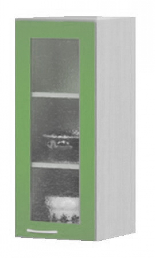 Шкаф 300 с 2 полками (стекло) Фисташка